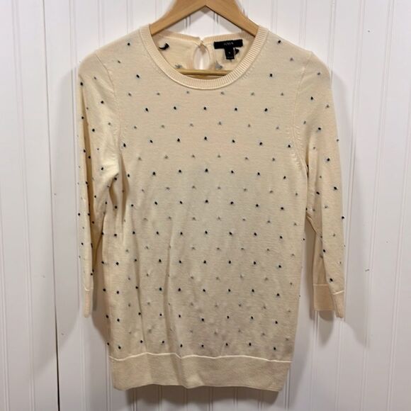 J.Crew cream wool quarter sleeve sweater - Picture 1 of 4
